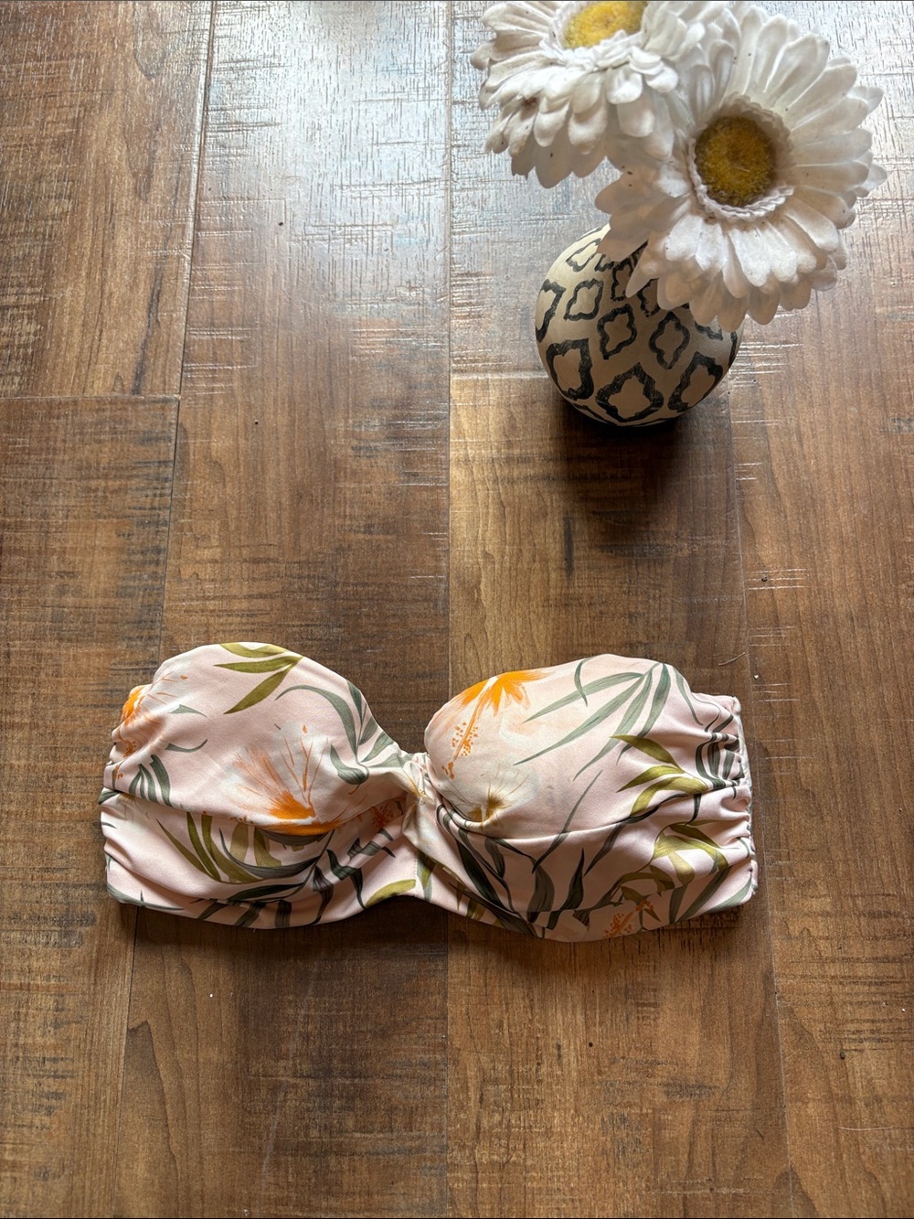 H&M Pink Floral Bandeau Bikini Top